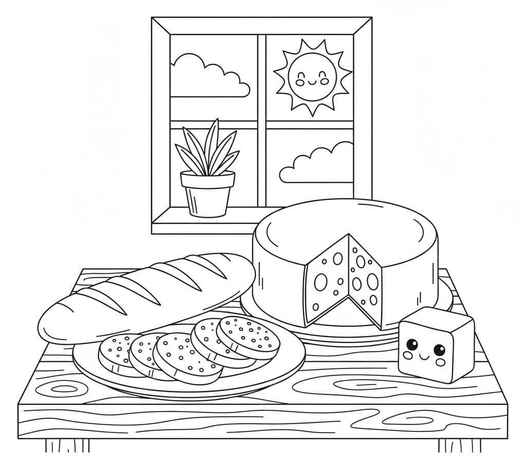 Coloriage Baguette Imprimable Gratuit