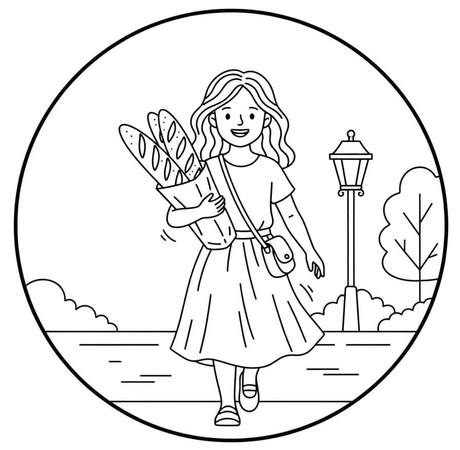 Coloriage Baguette Pour Enfants