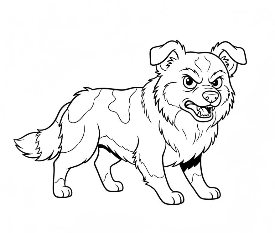 Coloriage Berger australien en colère