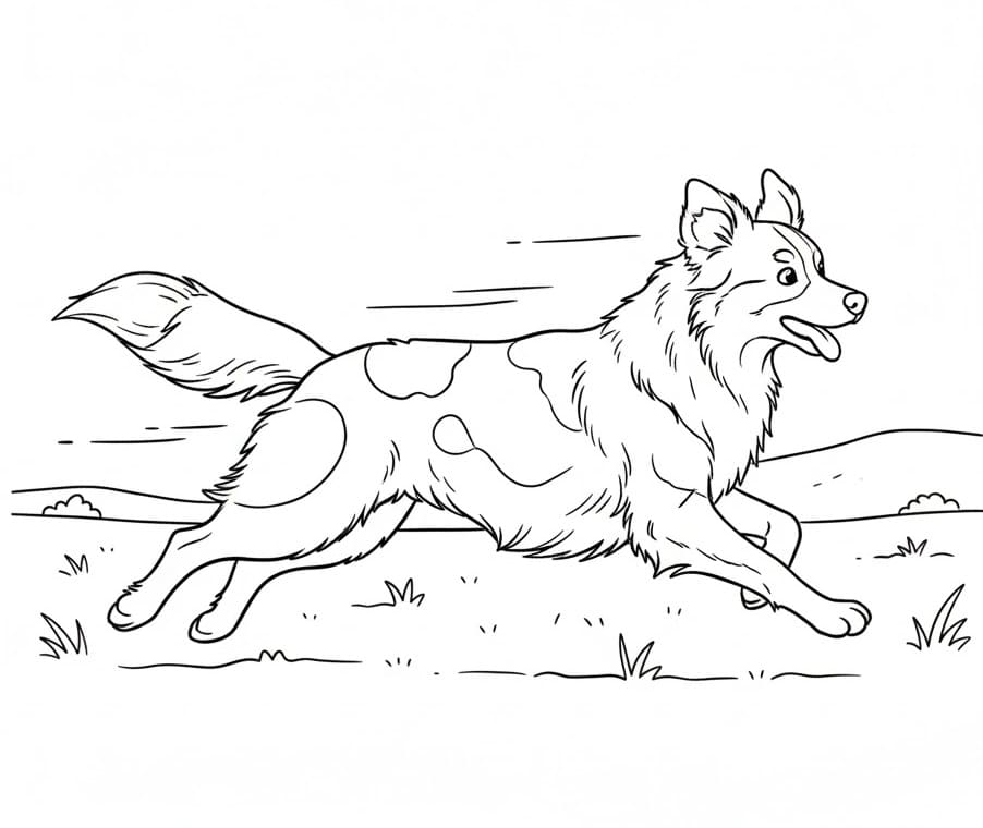 Coloriage Berger Australien qui Court