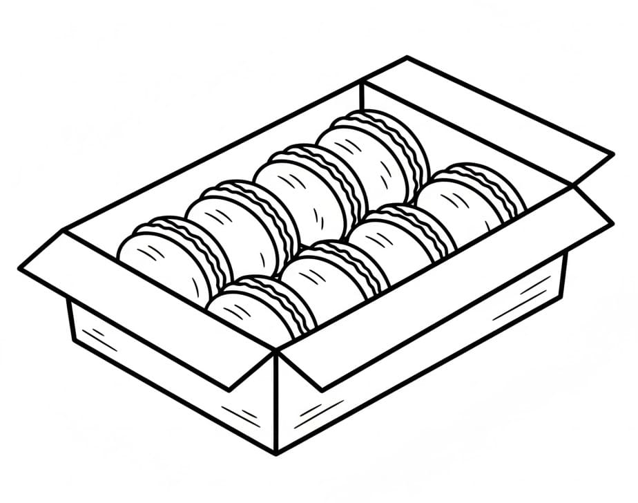 Coloriage Boîte de macarons
