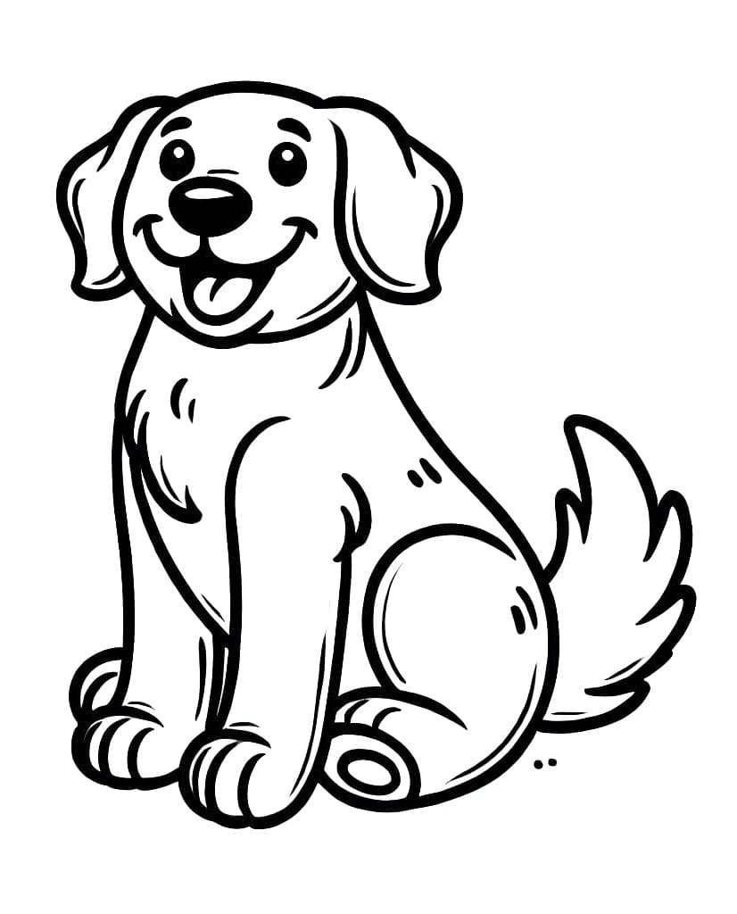 Coloriage Chien Golden Retriever