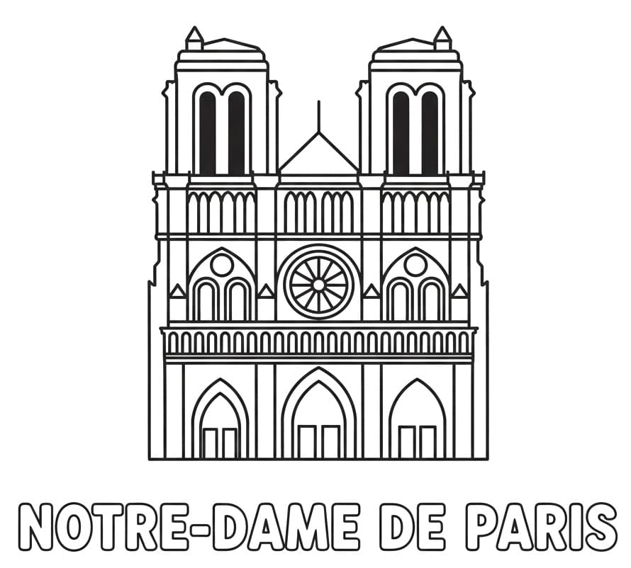 Coloriage Cathédrale Notre-Dame de Paris