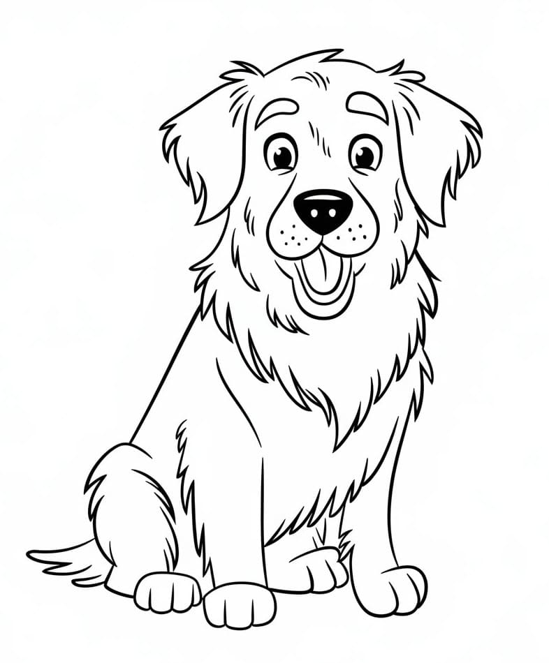 Coloriage Dessin de Golden Retriever Gratuit