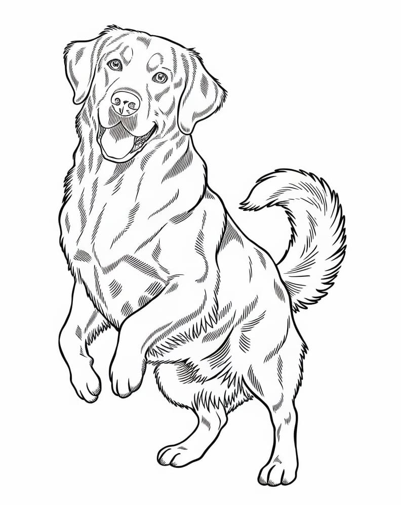 Coloriage Dessin de Golden Retriever