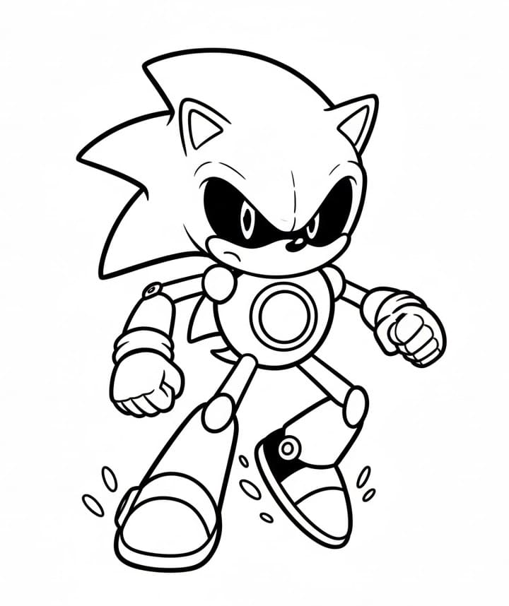 Coloriage Dessin de Metal Sonic Gratuit
