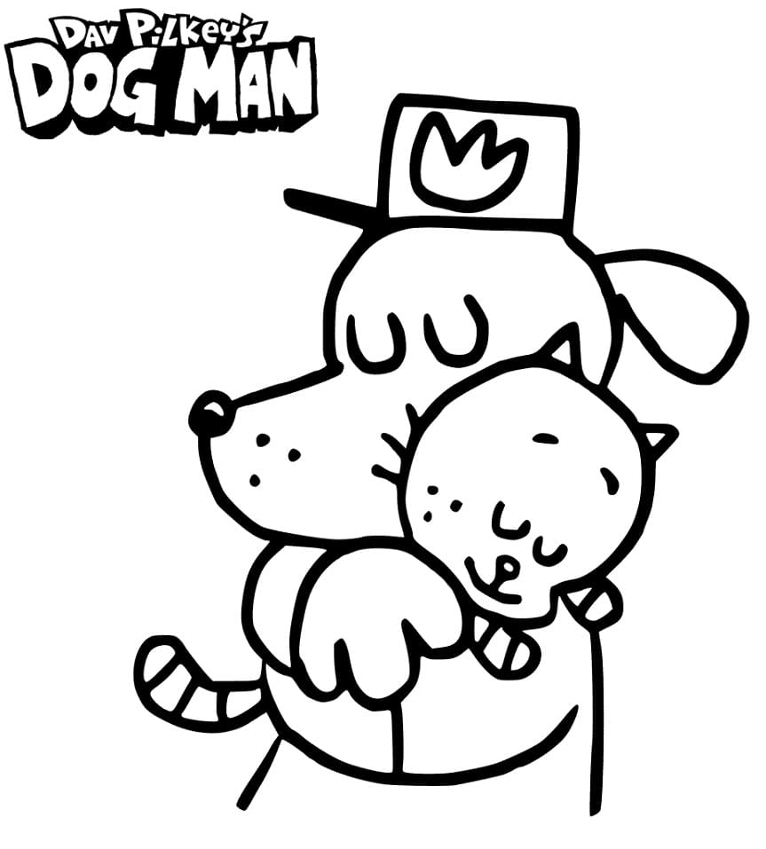 Coloriage Dessin Gratuit de Dog Man