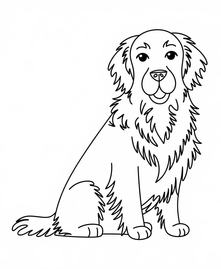 Coloriage Dessin Gratuit de Golden Retriever