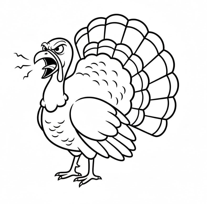 Coloriage Dinde en colère