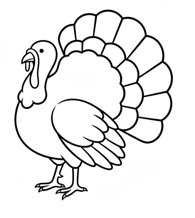 Coloriage Dinde simple