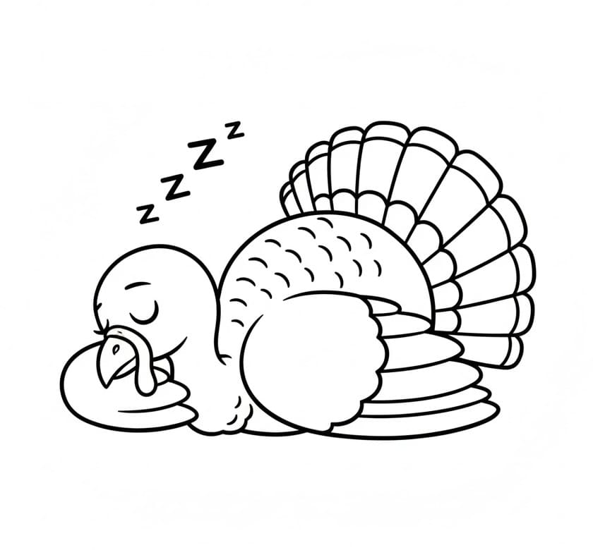 Coloriage Dindon dormeur