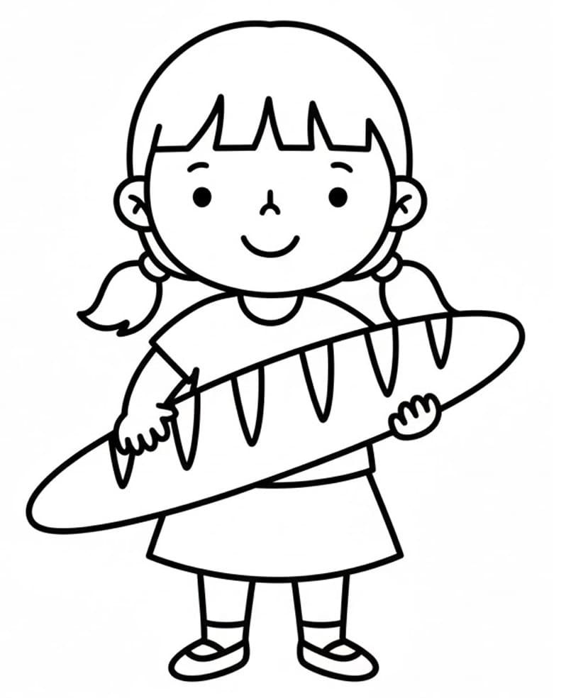 Coloriage Fille avec Baguette