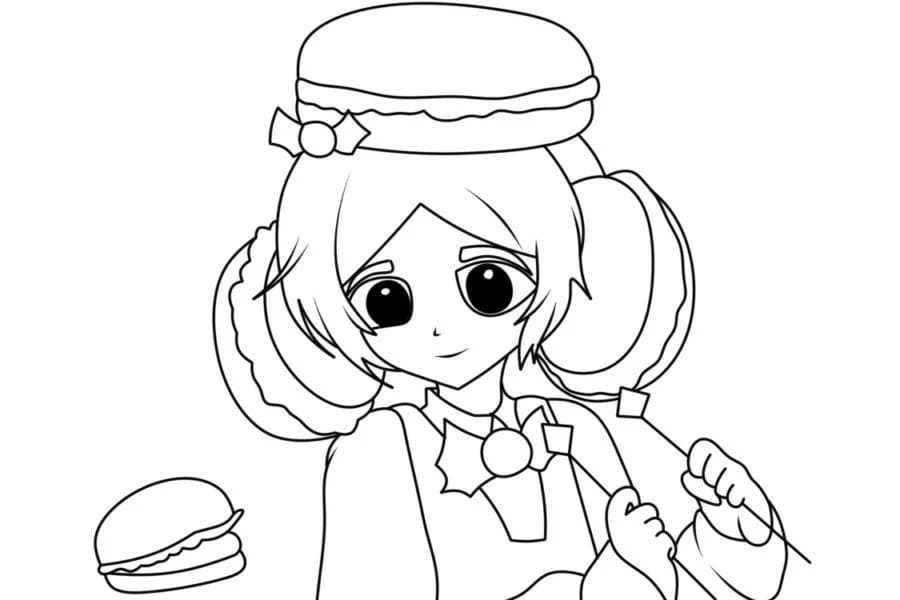 Coloriage Fille Macaron