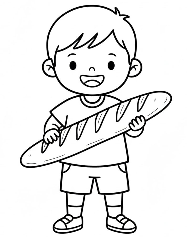 Coloriage Garçon avec Baguette