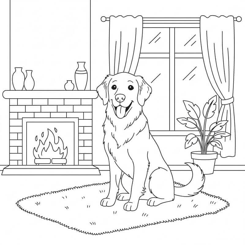 Coloriage Golden Retriever
