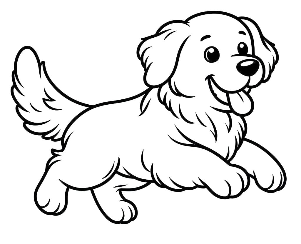 Coloriage Golden Retriever joueur