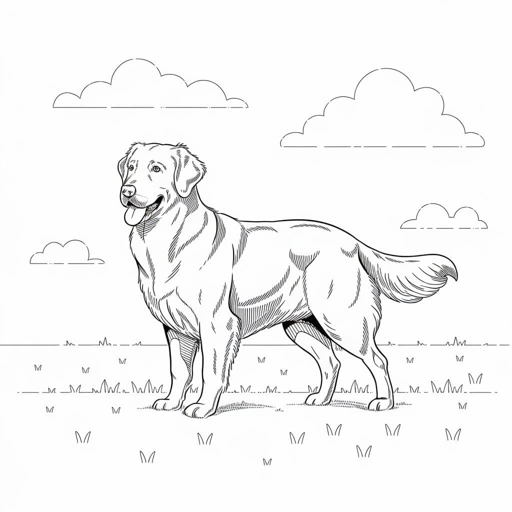 Coloriage Golden Retriever normal