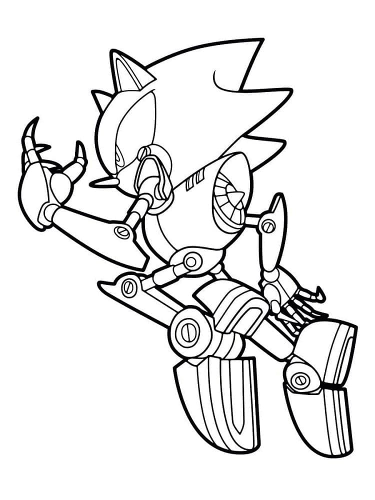 Coloriage Gratuit Metal Sonic Pour les Enfants