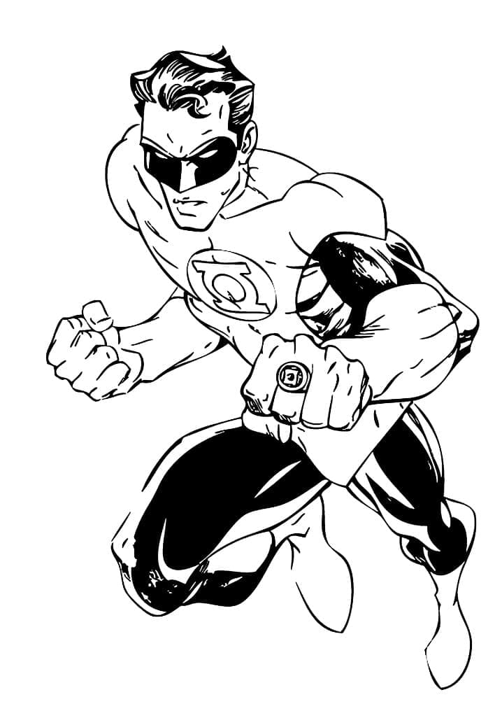 Coloriage Green Lantern en colère