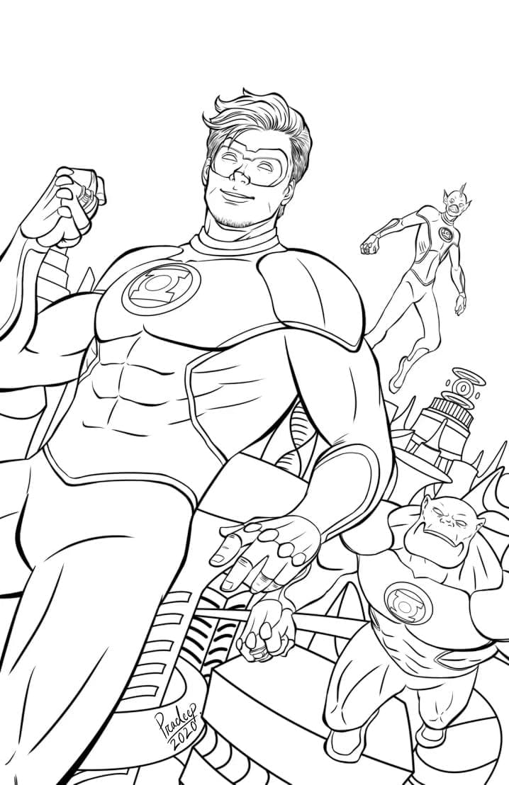 Coloriage Green Lantern Gratuit Pour les Enfants