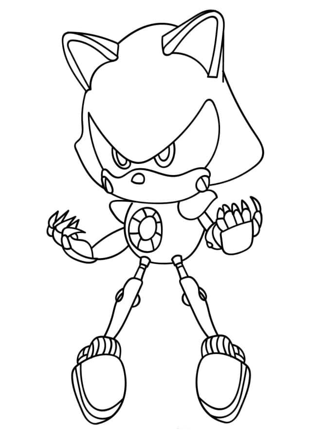 Coloriage Imprimable Gratuit Metal Sonic Pour les Enfants