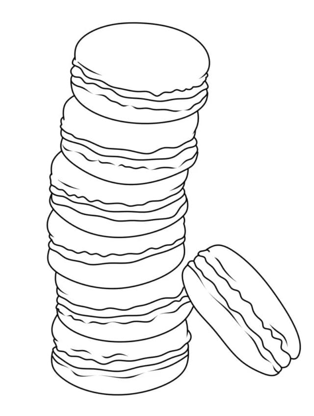 Coloriage Imprimable Macaron Pour les Enfants