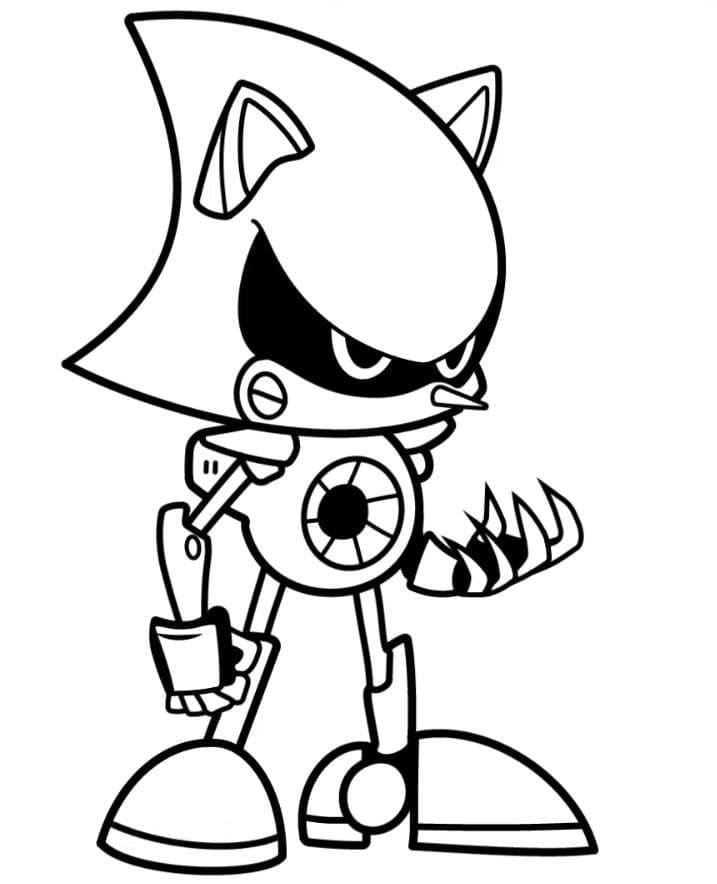 Coloriage Imprimable Metal Sonic Pour les Enfants