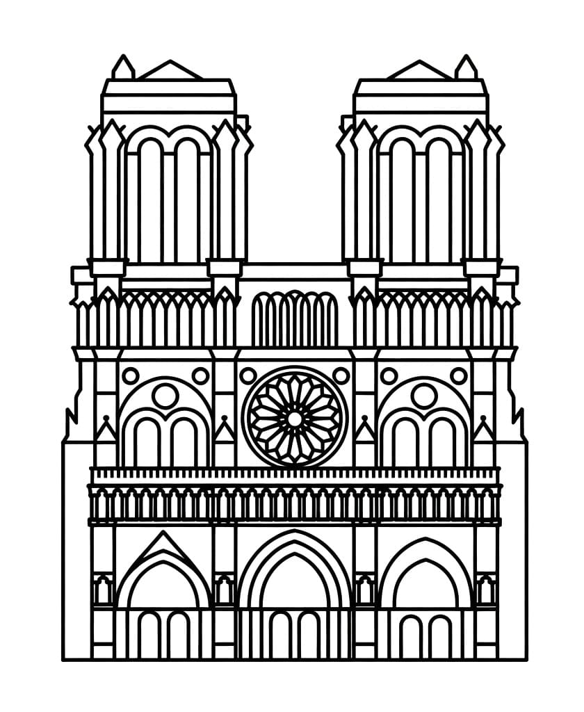Coloriage La Magnifique cathédrale Notre-Dame de Paris