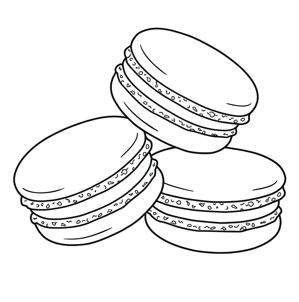 Coloriage Macaron Gratuit Pour les Enfants