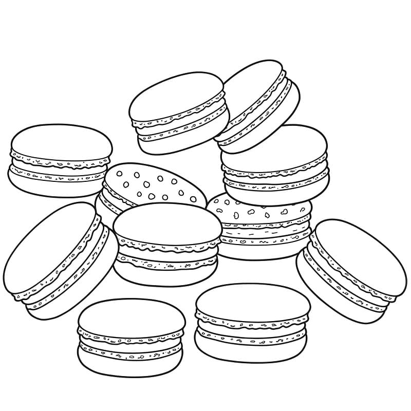 Coloriage Macaron Gratuit