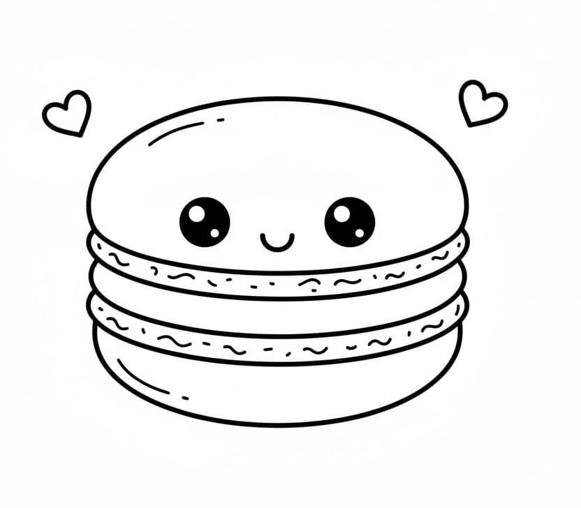 Coloriage Macaron Mignon