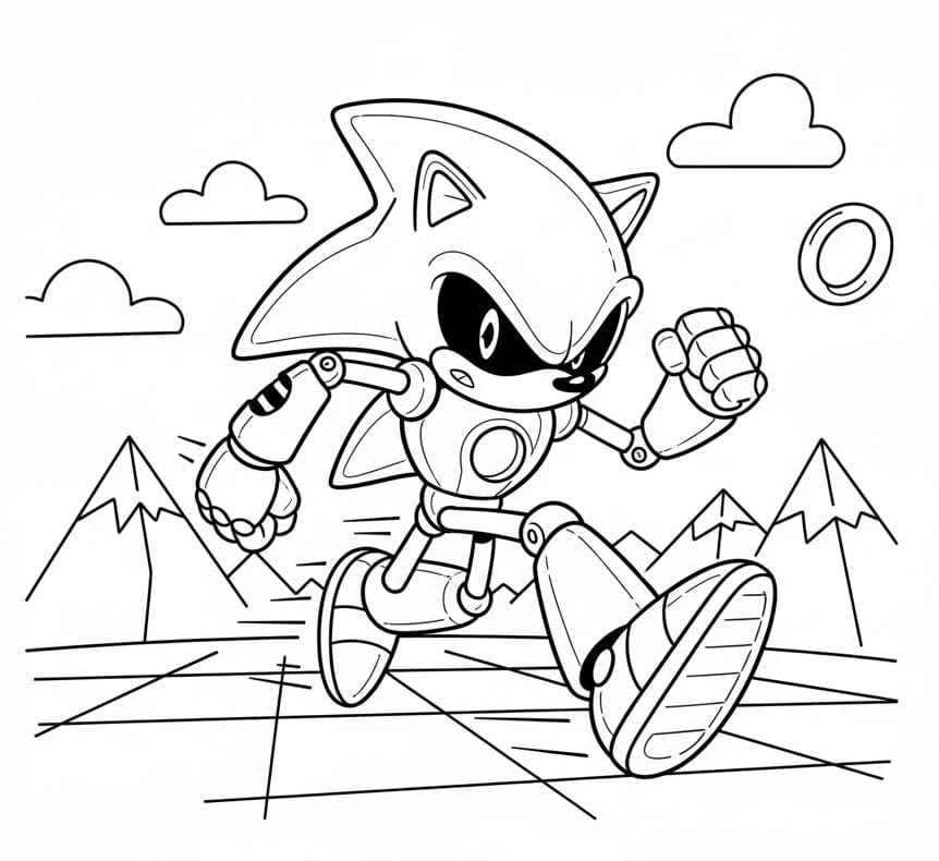 Coloriage Metal Sonic dans Sonic