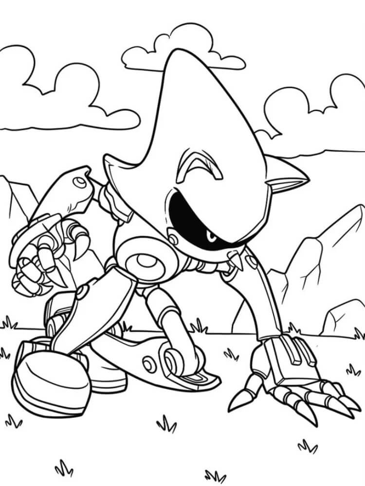Coloriage Metal Sonic Gratuit