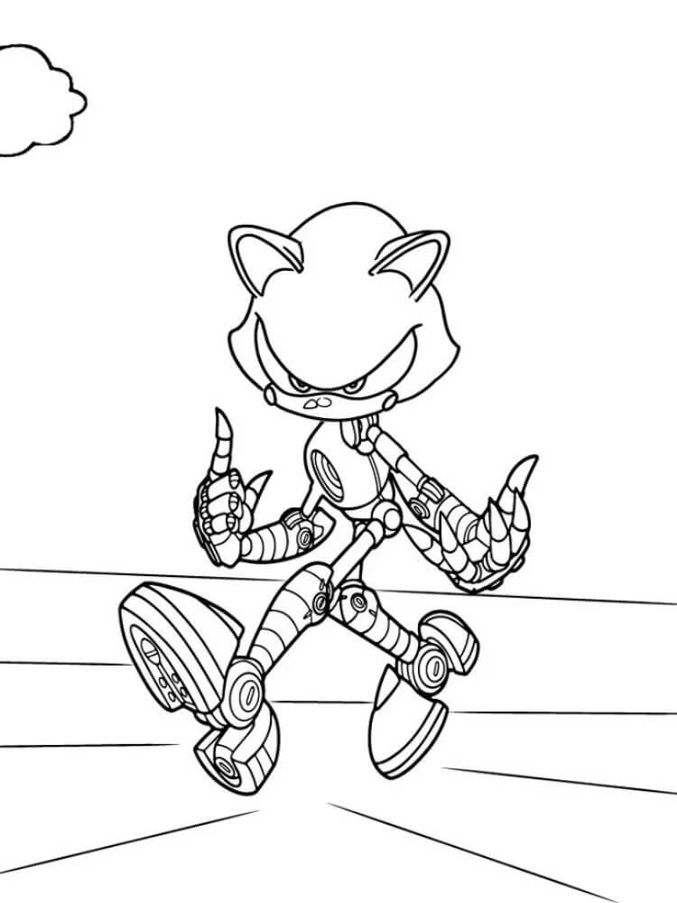 Coloriage Metal Sonic Imprimable Gratuit