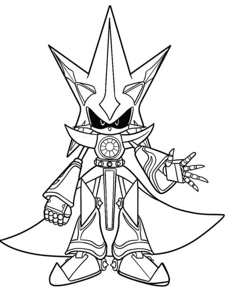Coloriage Metal Sonic Imprimable