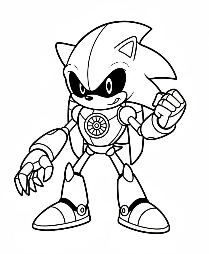 Coloriage Metal Sonic Incroyable