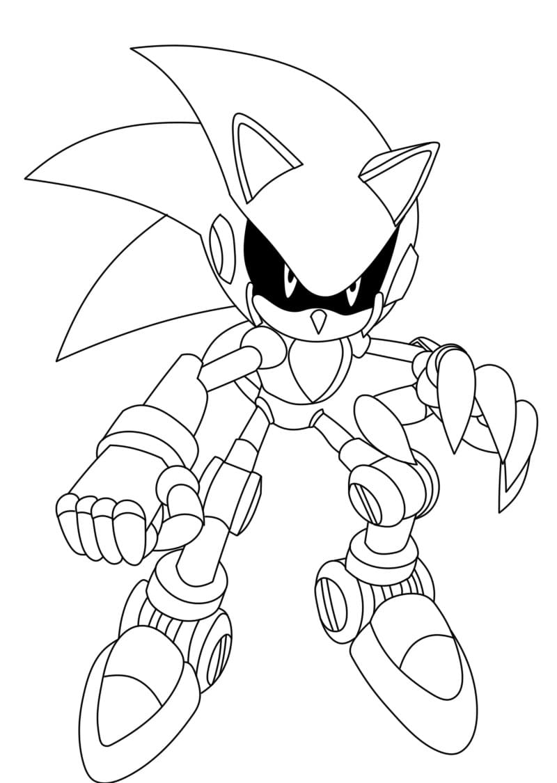Coloriage Metal Sonic Pour les Enfants de 1 An