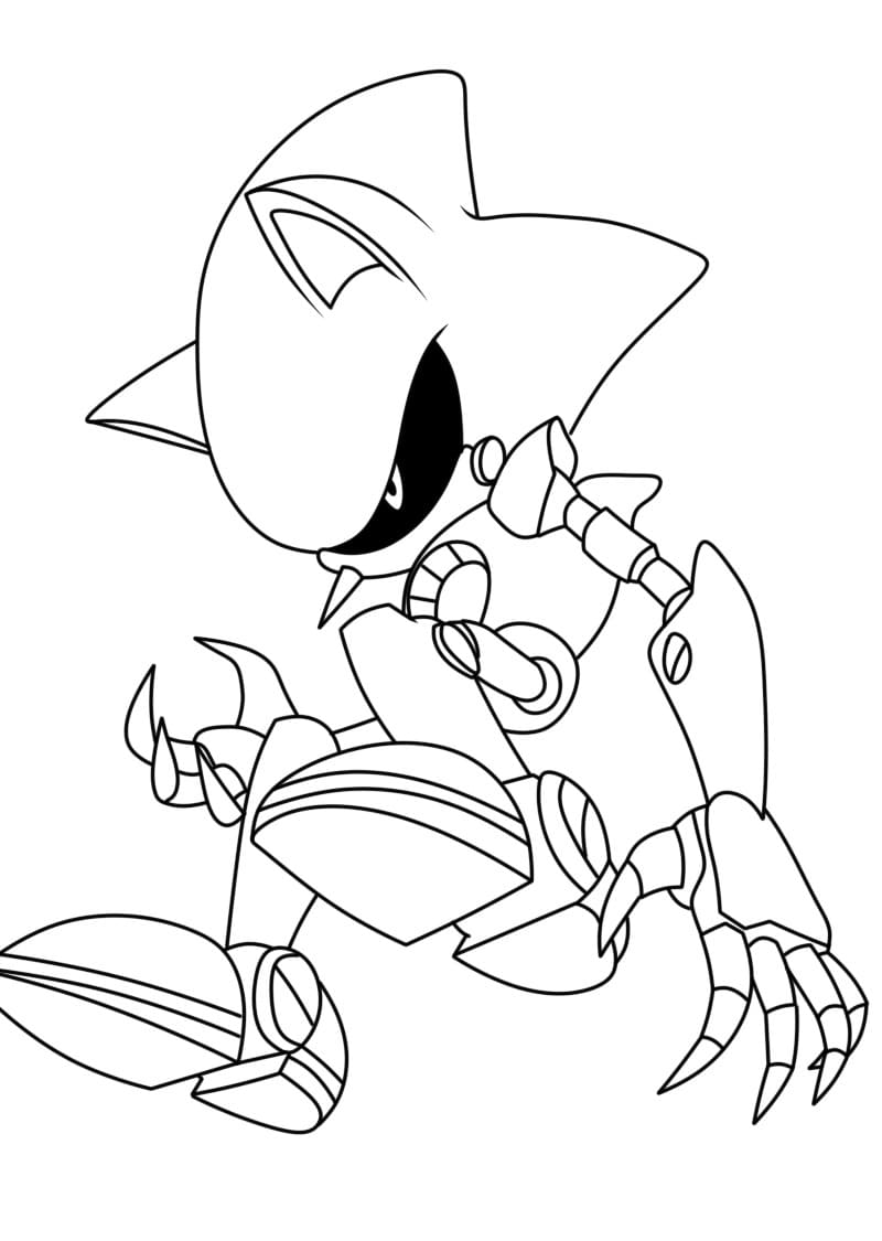 Coloriage Metal Sonic Pour les Enfants de 2 Ans