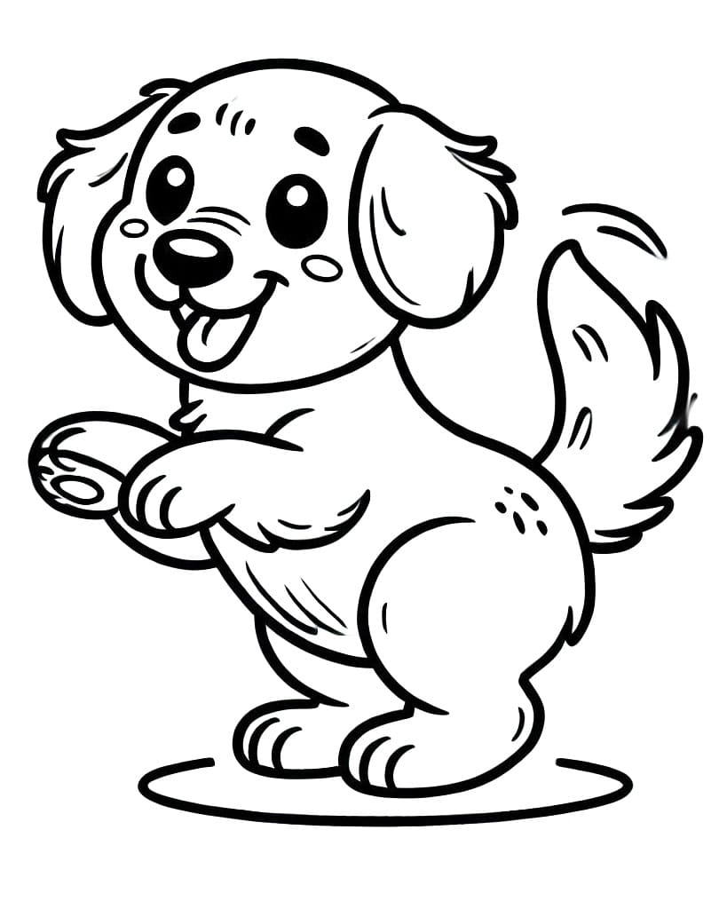 Coloriage Petit Golden Retriever