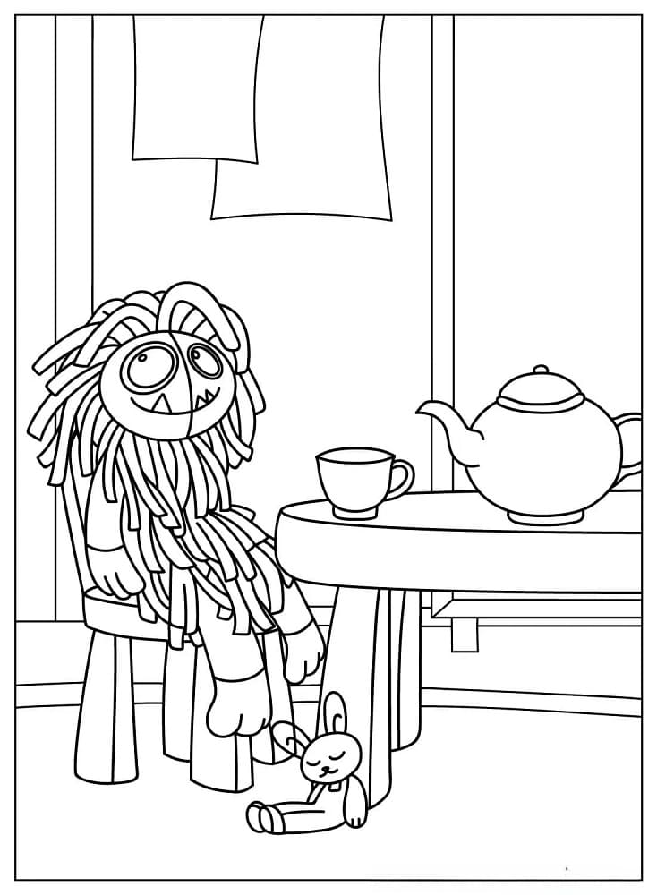 Coloriage Poppy Playtime 4 Yarnaby