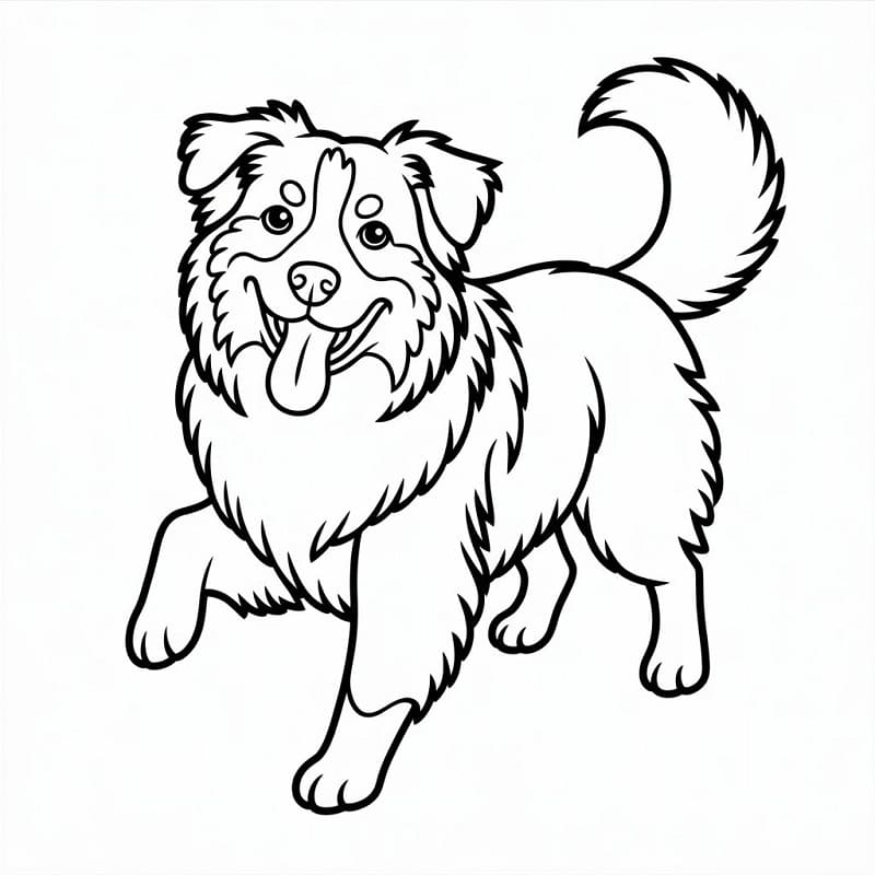 Coloriage Un berger australien heureux