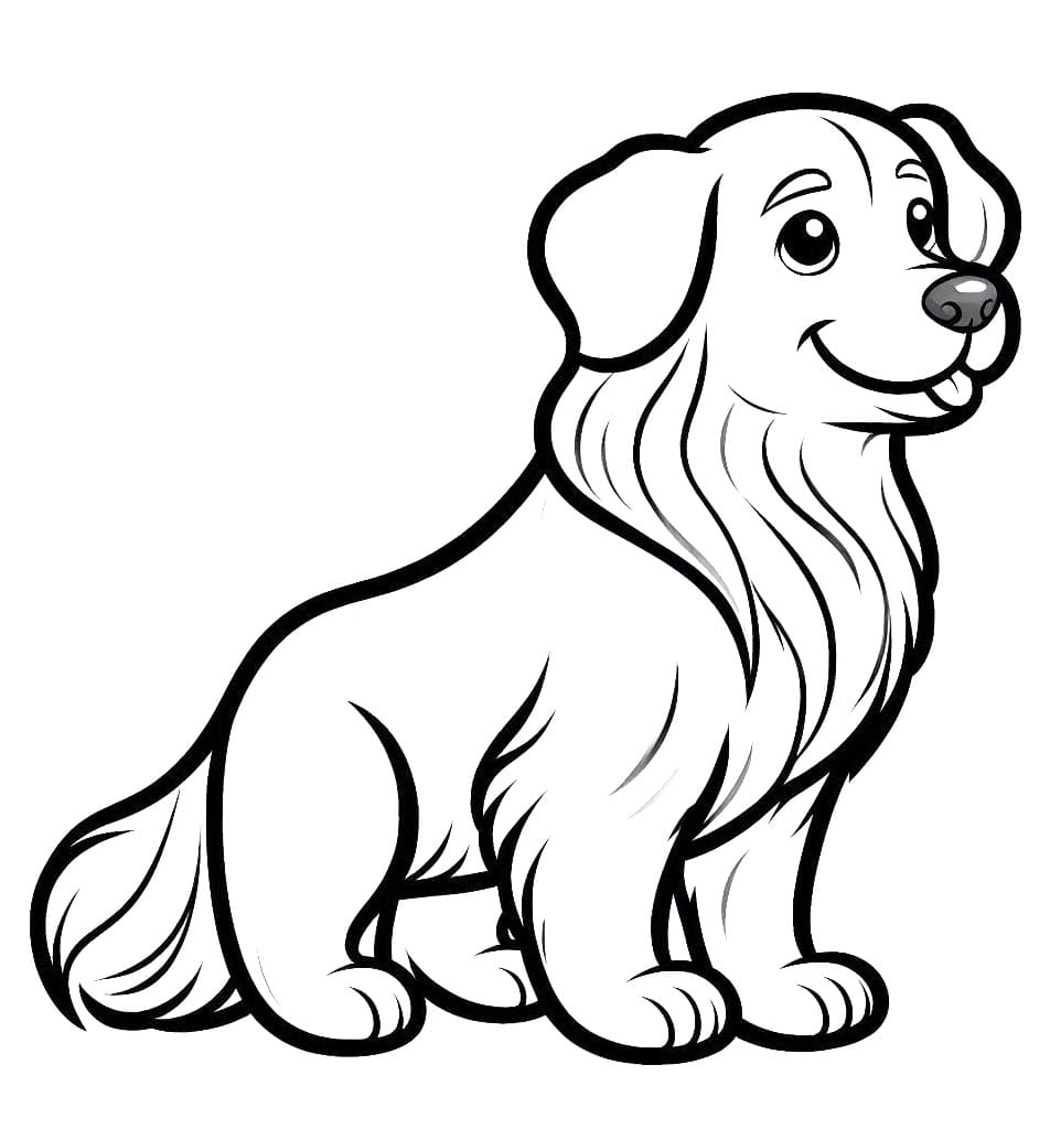Coloriage Un Chien Golden Retriever