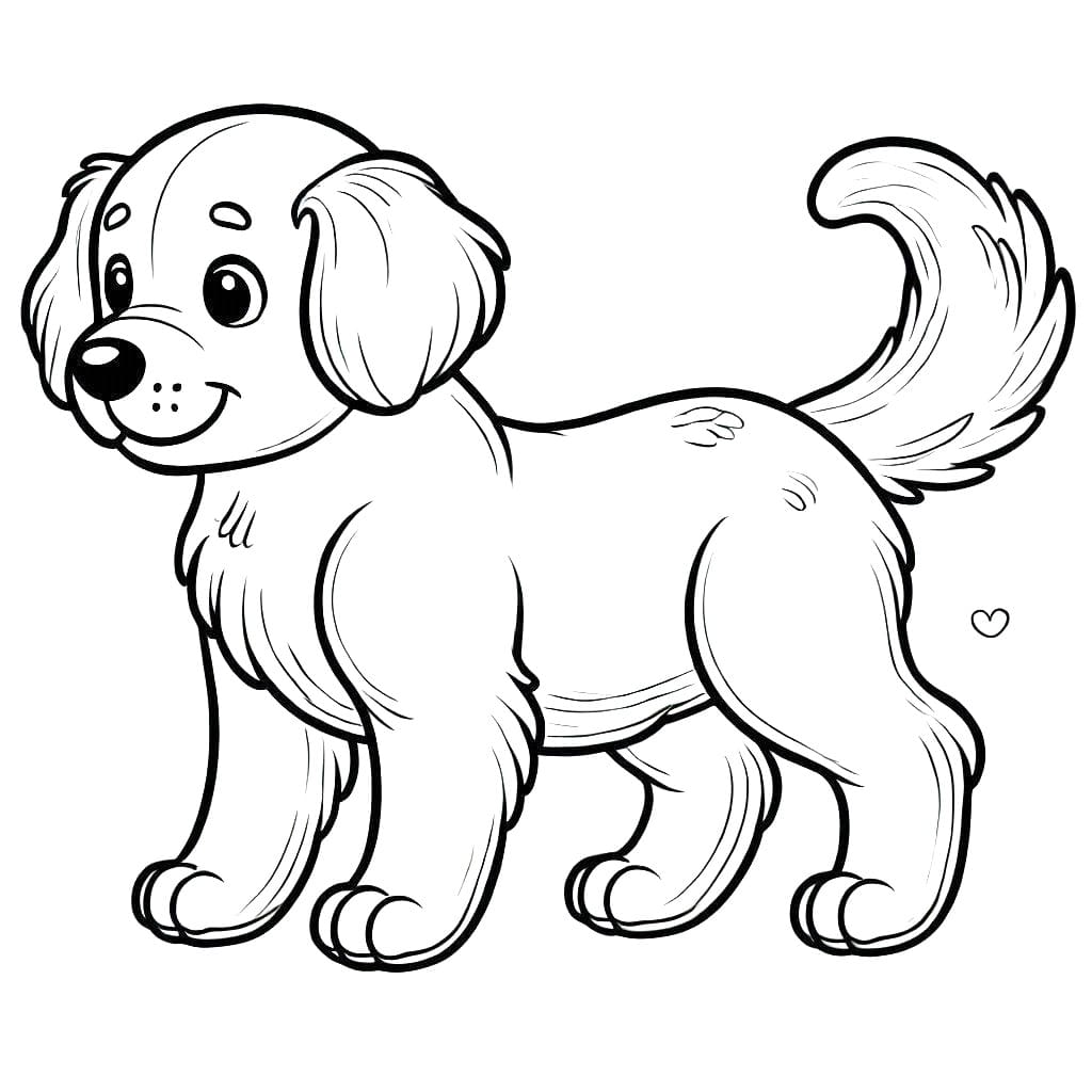 Coloriage Un Golden Retriever mignon