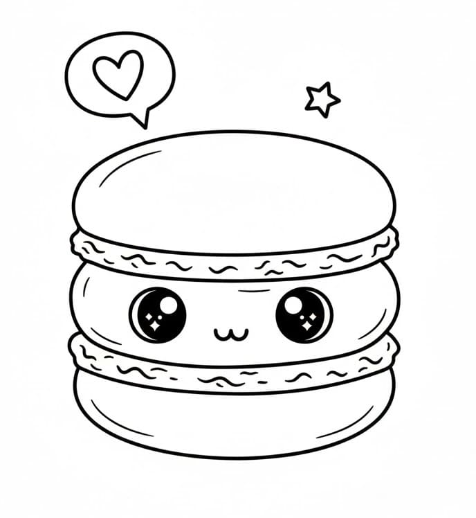 Coloriage Un Macaron Mignon