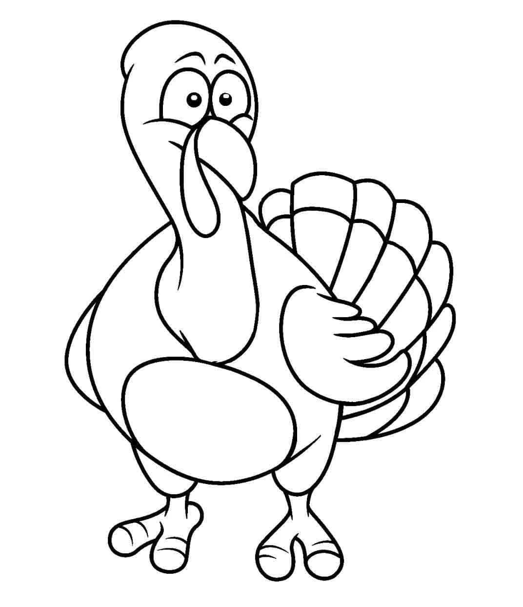 Coloriage Une Dinde de dessin animé