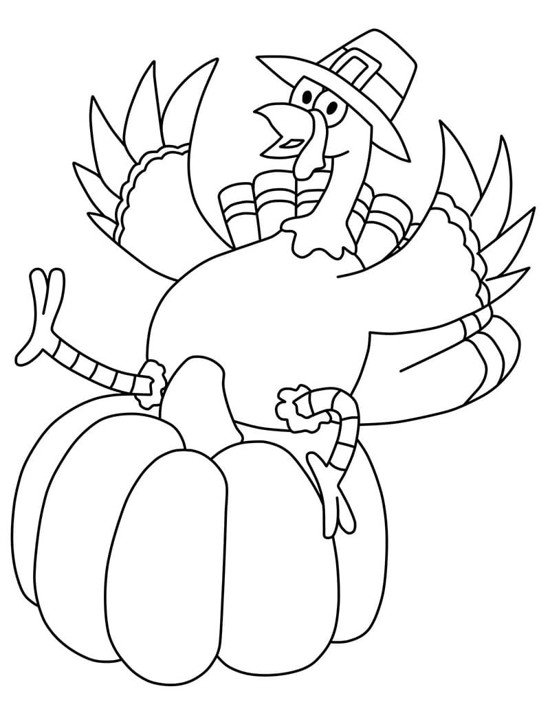 Coloriage Une Dinde drôle