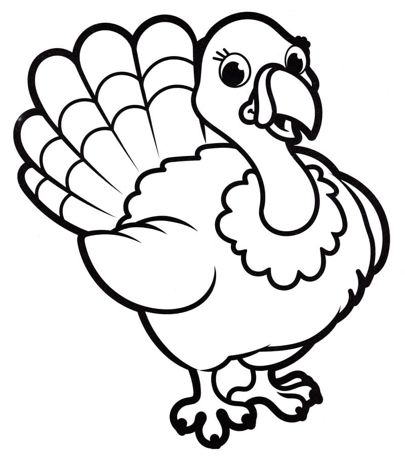 Coloriage Une dinde mignonne