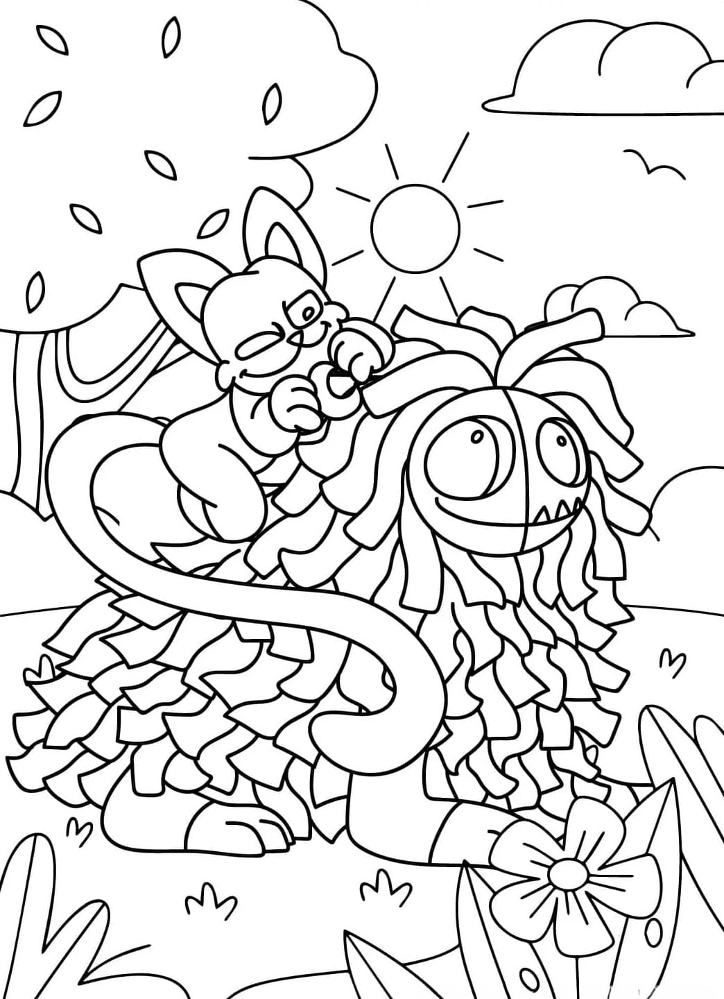 Coloriage Yarnaby et Catnap