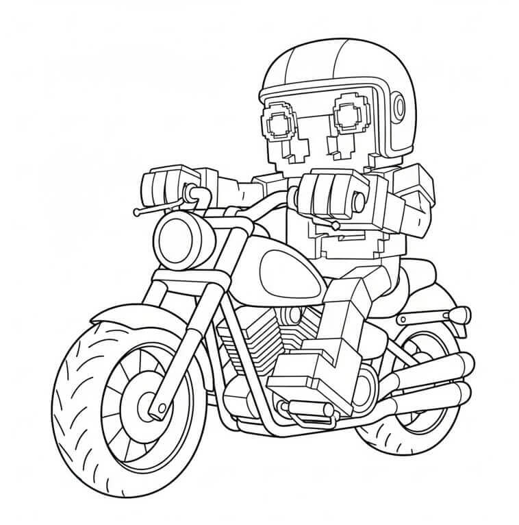 Coloriage 67 Brainrot conduit une moto