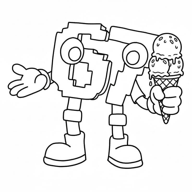 Coloriage 67 Brainrot et glace